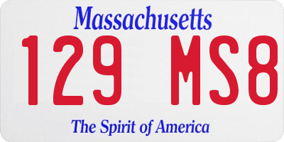 MA license plate 129MS8
