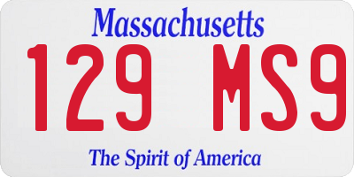 MA license plate 129MS9
