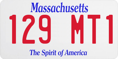 MA license plate 129MT1