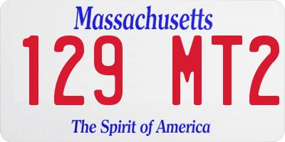 MA license plate 129MT2