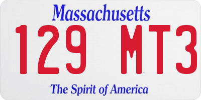 MA license plate 129MT3