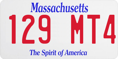 MA license plate 129MT4