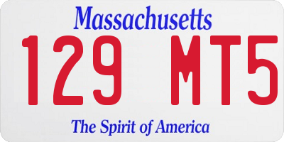 MA license plate 129MT5