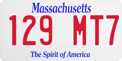 MA license plate 129MT7