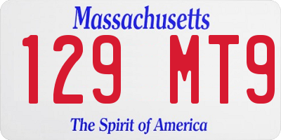 MA license plate 129MT9