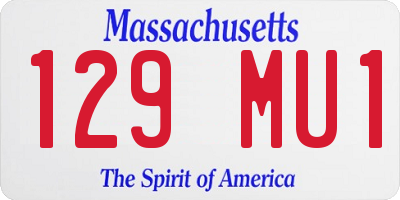 MA license plate 129MU1