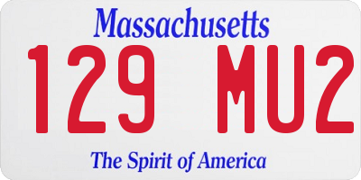 MA license plate 129MU2