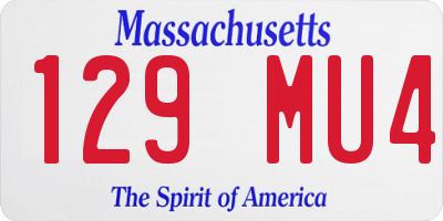 MA license plate 129MU4