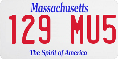 MA license plate 129MU5