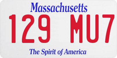 MA license plate 129MU7