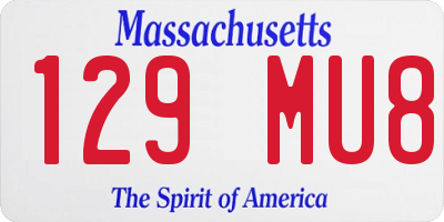 MA license plate 129MU8
