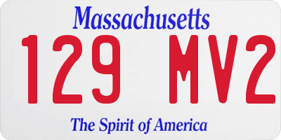 MA license plate 129MV2