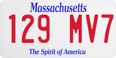 MA license plate 129MV7