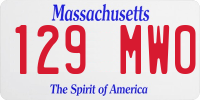MA license plate 129MW0