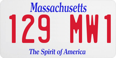 MA license plate 129MW1