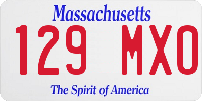 MA license plate 129MX0