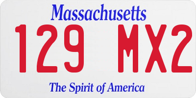 MA license plate 129MX2