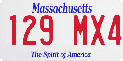 MA license plate 129MX4