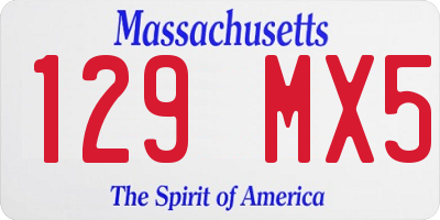MA license plate 129MX5