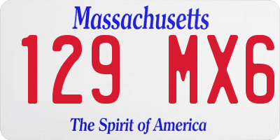 MA license plate 129MX6