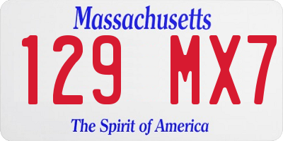 MA license plate 129MX7