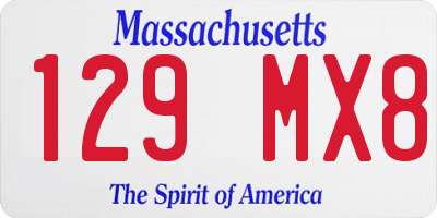 MA license plate 129MX8