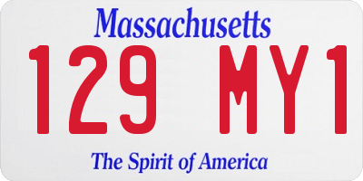 MA license plate 129MY1
