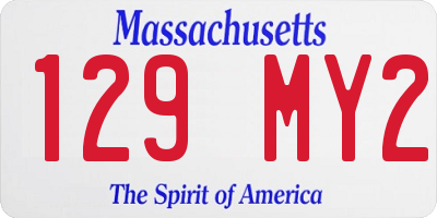 MA license plate 129MY2