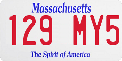 MA license plate 129MY5