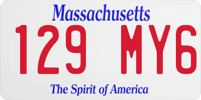 MA license plate 129MY6
