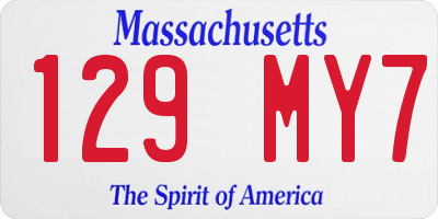 MA license plate 129MY7