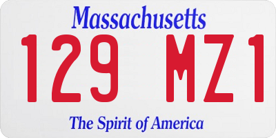 MA license plate 129MZ1