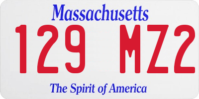 MA license plate 129MZ2