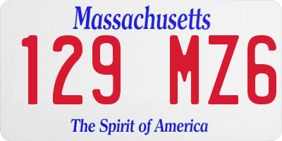 MA license plate 129MZ6