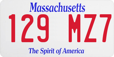 MA license plate 129MZ7