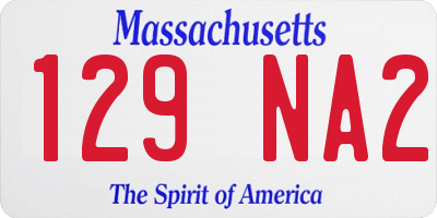 MA license plate 129NA2
