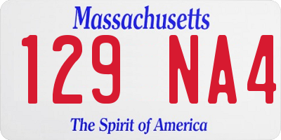 MA license plate 129NA4