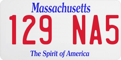MA license plate 129NA5
