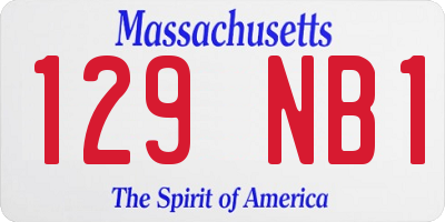 MA license plate 129NB1
