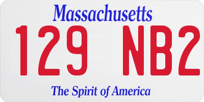 MA license plate 129NB2