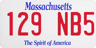 MA license plate 129NB5