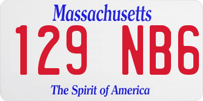 MA license plate 129NB6
