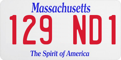 MA license plate 129ND1
