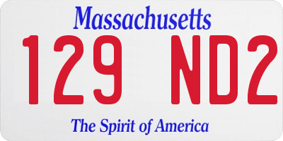 MA license plate 129ND2