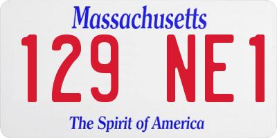 MA license plate 129NE1