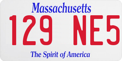 MA license plate 129NE5