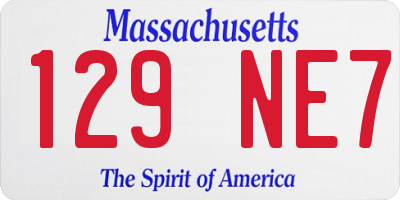 MA license plate 129NE7