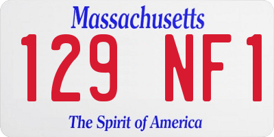 MA license plate 129NF1