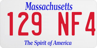MA license plate 129NF4