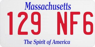 MA license plate 129NF6